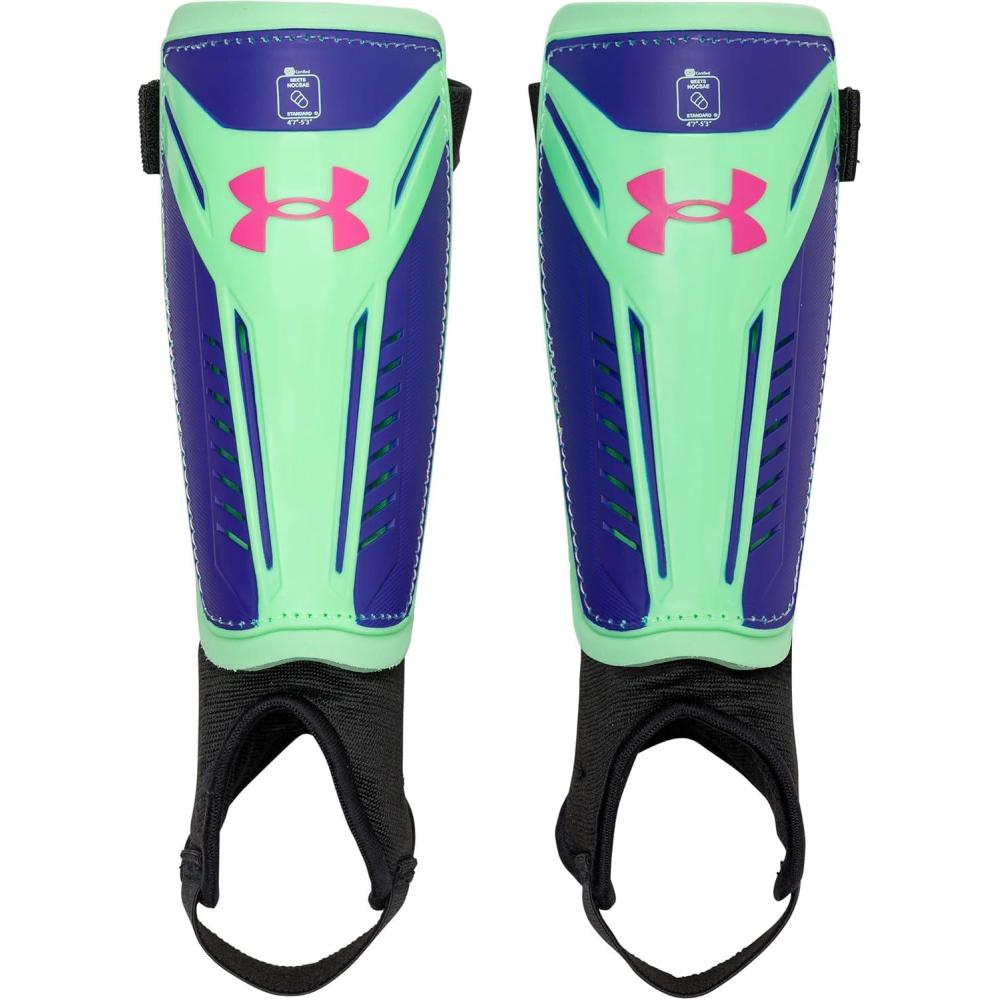 imageUnder Armour Youth Soccer Shin Guards Challenge ShinMatrix GreenCobalt