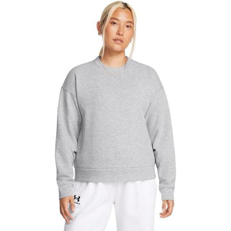 imageUnder Armour womens Unstoppable Fleece Crew Neck011 Mod Gray Light Heather   Black
