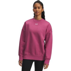 imageUnder Armour Womens Rival Fleece Oversized Crew659 Fuchsia Dusk   White