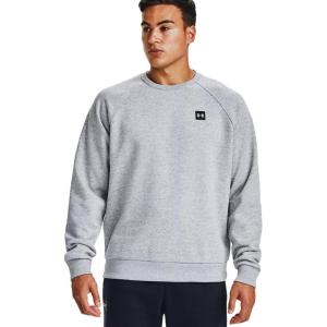 imageUnder Armour Mens Rival Fleece CrewMod Gray Light Heather 011Onyx White