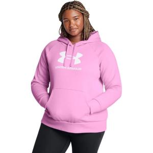 imageUnder Armour womens Rival Fleece Big Logo Hoodie638 Stellar Pink   White