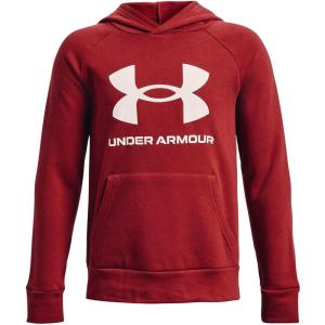 imageUnder Armour boys Rival Fleece Hoodie610 Stadium Red   Onyx White