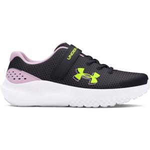 imageUnder Armour unisexchild girls Pre School Surge 4 Alternate Closure001 BlackPurple AceHigh Vis Yellow