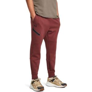 imageUnder Armour Mens Unstoppable Fleece Joggers  Breathable and StretchyCinna Redblack