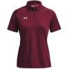 imageUnder Armour Tech Team Womens Short Sleeve Polo ShirtMaroon  White