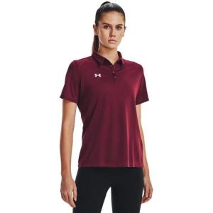 imageUnder Armour Tech Team Womens Short Sleeve Polo ShirtMaroon  White