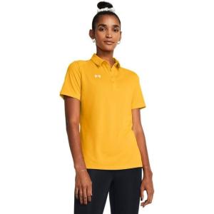 imageUnder Armour Tech Team Womens Short Sleeve Polo ShirtSteeltown Gold  White