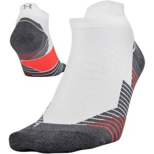 imageUnder Armour Adult Run Cushion No Show Tab Socks 1PairWhite Red
