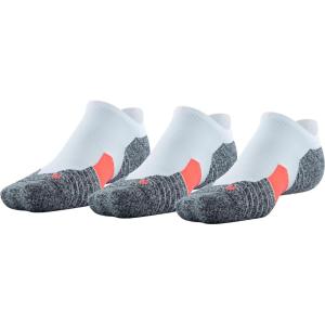 imageUnder Armour Adult Run Cushion No Show Tab Socks 1PairWhiteWhiteSilver Reflective 3pairs