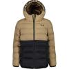 imageUnder Armour boys Pronto Colorblock Puffer Jacket Midweight Zip Up Closure Repels WaterCamel Colorblock