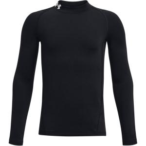 imageUnder Armour Boys ColdGear Armour Mock Long Sleeve TShirt Big KidsBlackWhite 1