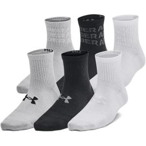 imageUnder Armour UnisexChild Youth Essential Quarter Socks 6 Pack001 Black  Black  Mod Gray
