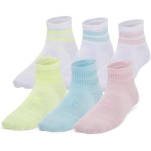 imageUnder Armour UnisexChild Youth Essential Quarter Socks 6 Pack647 Prime Pink  Sonic Yellow  Prime Pink