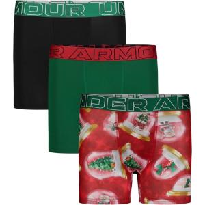imageUnder Armour boys Charged Stretch Boxer Jock Lightweight ampamp Smooth Stretch FitVine Green  Three Pack