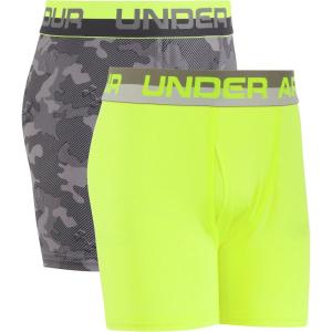 imageUnder Armour boys Performance Boxer Briefs Lightweight ampamp Smooth Stretch FitGraphiteYellow