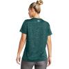 imageUnder Armour Womens Tech Twist Short Sleeve Crew TShirt449 Hydro Teal  Coastal Teal  White
