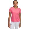 imageUnder Armour Womens Tech Short Sleeve V Neck672 Super Pink   White
