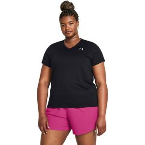 imageUnder Armour Womens Tech Short Sleeve V Neck001 Black   White