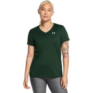 imageUnder Armour Womens Tech Short Sleeve V Neck301 Forest Green   White