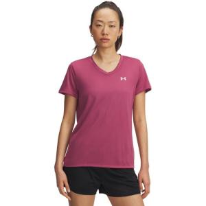 imageUnder Armour Womens Tech Short Sleeve V Neck659 Fuchsia Dusk   White