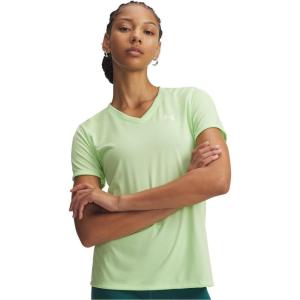 imageUnder Armour Womens Tech Short Sleeve V Neck712 Lumos Lime   White