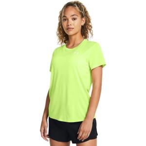 imageUnder Armour Womens Tech Twist Short Sleeve Crew TShirt304 Morph Green   White