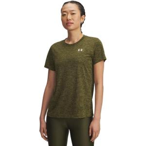 imageUnder Armour Womens Tech Twist Short Sleeve Crew TShirt308 Expedition Green   White