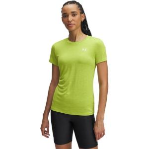 imageUnder Armour Womens Tech Twist Short Sleeve Crew TShirt326 Green Vibe   White