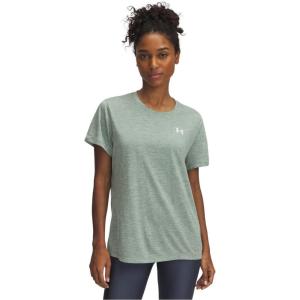 imageUnder Armour Womens Tech Twist Short Sleeve Crew TShirt348 Silica Green   White