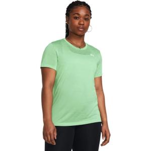 imageUnder Armour Womens Tech Twist Short Sleeve Crew TShirt350 Matrix Green  White  White