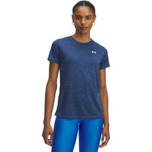 imageUnder Armour Womens Tech Twist Short Sleeve Crew TShirt402 Blue Atlantis   White