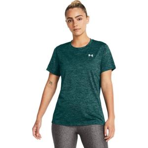 imageUnder Armour Womens Tech Twist Short Sleeve Crew TShirt449 Hydro Teal  Coastal Teal  White