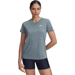 imageUnder Armour Womens Tech Twist Short Sleeve Crew TShirt587 Jasper Blue   White
