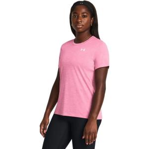 imageUnder Armour Womens Tech Twist Short Sleeve Crew TShirt697 Sunset Pink   White