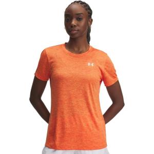 imageUnder Armour Womens Tech Twist Short Sleeve Crew TShirt844 Orange Base   White