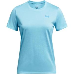 imageUnder Armour Womens Tech Twist Short Sleeve Crew TShirt914 Sky Blue  White  Capri