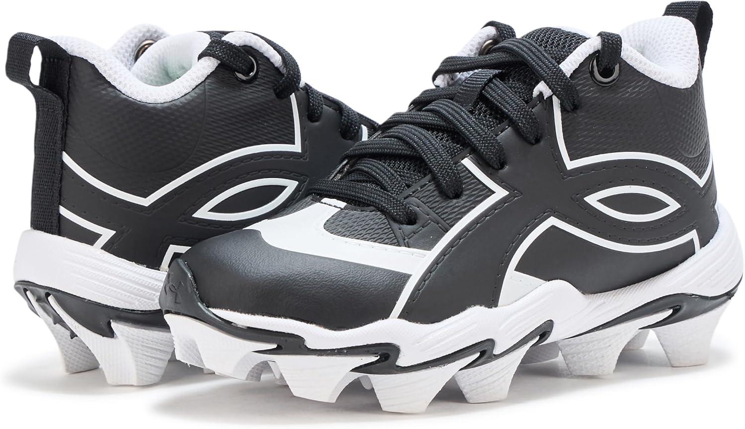 imageUnder Armour BabyBoys Leadoff Icon Mid Rm Jr Baseball Cleats001 BlackWhiteBlack