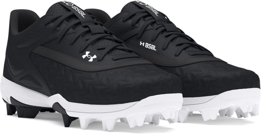 imageUnder Armour Boys Leadoff Low Rm Jr 30 Baseball Shoes001 BlackBlackWhite