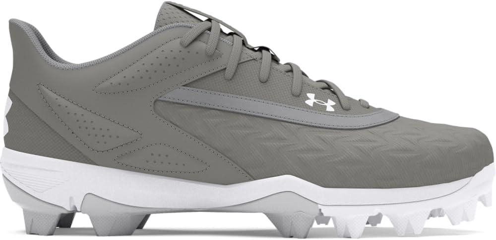 imageUnder Armour Boys Leadoff Low Rm Jr 30 Baseball Shoes102 Baseball GrayBaseball GrayWhite