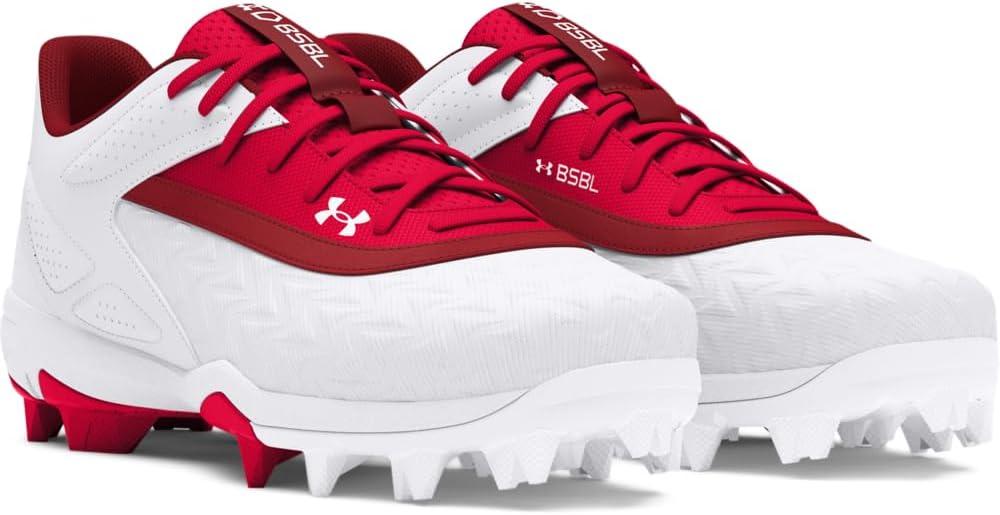 imageUnder Armour Boys Leadoff Low Rm Jr 30 Baseball Shoes600 RedWhiteRed