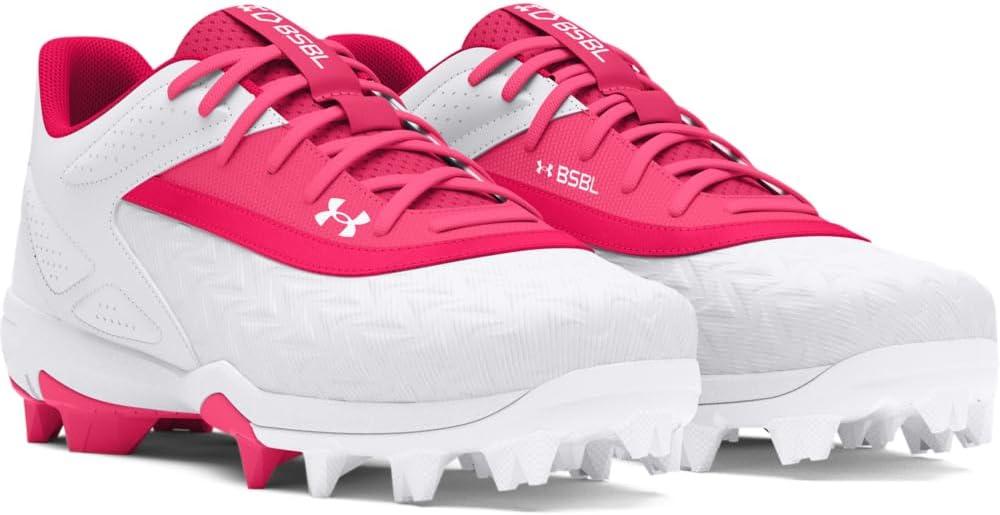 imageUnder Armour Boys Leadoff Low Rm Jr 30 Baseball Shoes601 CeriseWhiteCerise