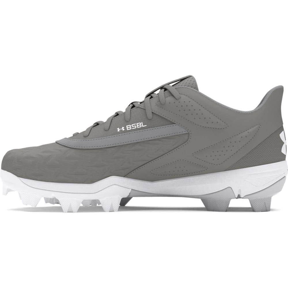 imageUnder Armour Boys Leadoff Low Rm Jr 30 Baseball Shoes102 Baseball GrayBaseball GrayWhite