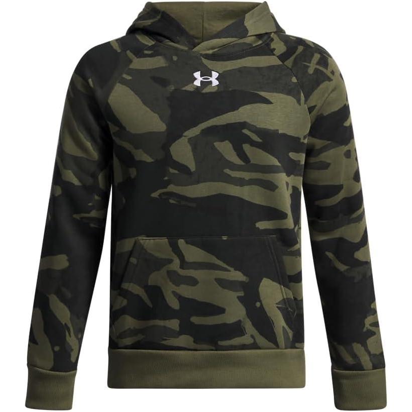 imageUnder Armour Boys Rival Fleece Printed Hoodie390 Marine Od Green   White