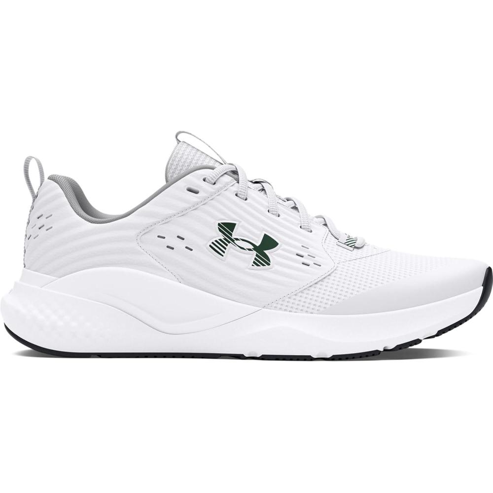imageUnder Armour Mens Charged Commit Trainer 4 SneakerWhite Mod Gray Forest Green