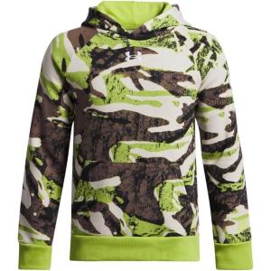 imageUnder Armour Boys Rival Fleece Printed Hoodie326 Green Vibe   White