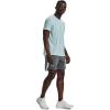 imageUnder Armour Mens Launch Stretch Woven 2in1 Shorts015 Pitch Gray  Fuse Teal  Reflective
