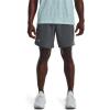 imageUnder Armour Mens Launch Stretch Woven 2in1 Shorts015 Pitch Gray  Fuse Teal  Reflective