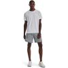 imageUnder Armour Mens Launch Stretch Woven 2in1 Shorts017 Pitch Gray Full Heather  Blue Circuit  Reflective