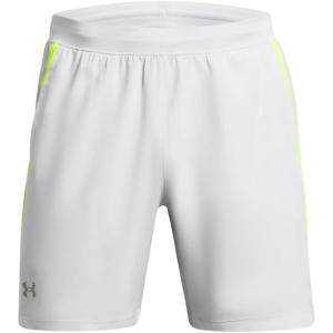 imageUnder Armour Mens Launch Stretch Woven 2in1 Shorts014 Halo Gray  Highvis Yellow  Reflective