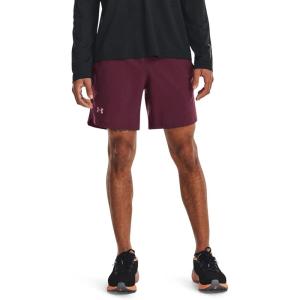 imageUnder Armour Mens Launch Stretch Woven 2in1 Shorts600 Dark Maroon  Dark Maroon  Reflective